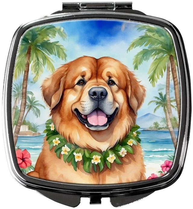 Main image of Tibetan Mastiff Luau Compact Mirror Decorative Travel Makeup Mirror for Women Girls Gifts Pocket Makeup Mirror Folding Handheld