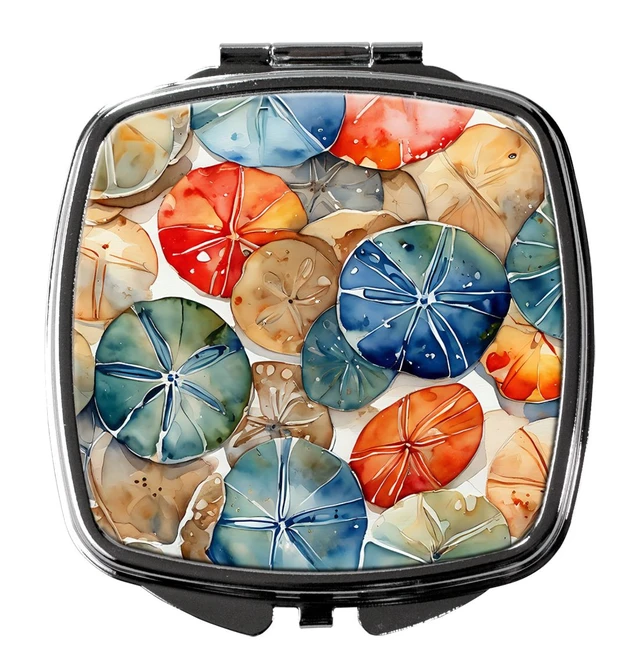 Main image of Sand Dollars Compact Mirror Decorative Travel Makeup Mirror for Women Girls Gifts Pocket Makeup Mirror Folding Handheld