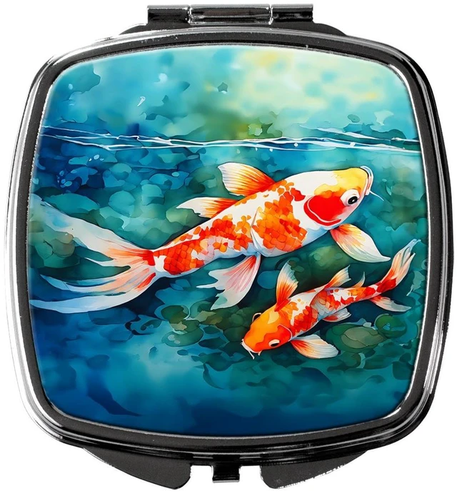 Main image of Koi Fish Compact Mirror Decorative Travel Makeup Mirror for Women Girls Gifts Pocket Makeup Mirror Folding Handheld