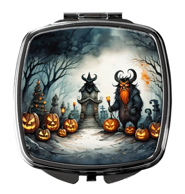 Main image of Krampus The Christmas Demon Spooky Halloween Compact Mirror Decorative Travel Makeup Mirror for Women Girls Gifts Pocket Makeup Mirror Folding Handheld