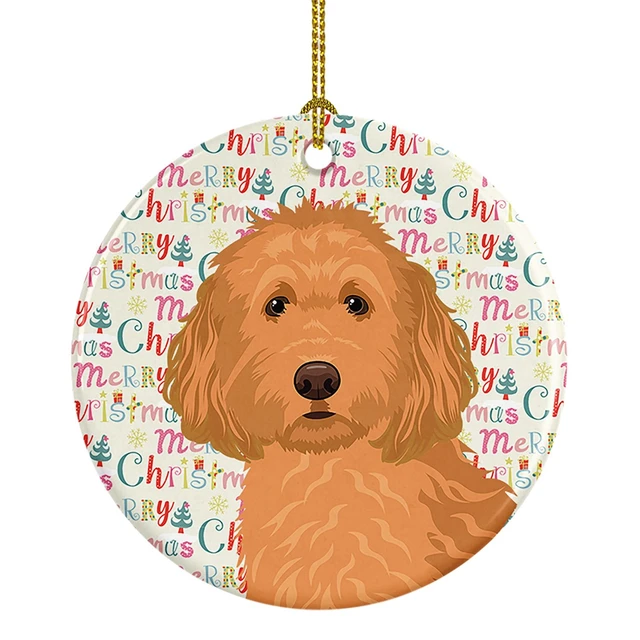 Main image of Doodle Red #1 Christmas Ceramic Ornament Christmas Tree Hanging Decorations for Home Christmas Holiday, Party, Gift, 3 in, Multicolor