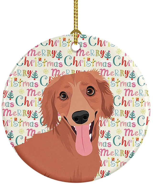 Main image of Chihuahua Red #1 Christmas Ceramic Ornament Christmas Tree Hanging Decorations for Home Christmas Holiday, Party, Gift, 3 in, Multicolor