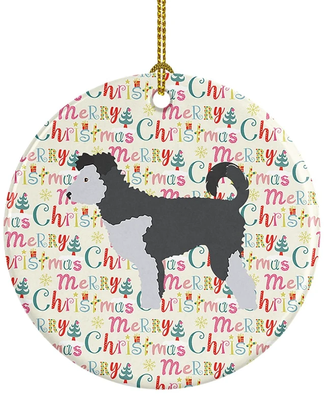 Main image of Pumi Merry Christmas Ceramic Ornament Christmas Tree Hanging Decorations for Home Christmas Holiday, Party, Gift, 3 in, Multicolor