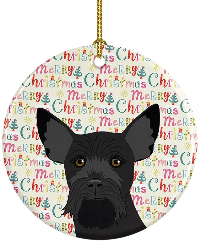 Main image of Schnauzer Black #2 Christmas Ceramic Ornament Christmas Tree Hanging Decorations for Home Christmas Holiday, Party, Gift, 3 in, Multicolor