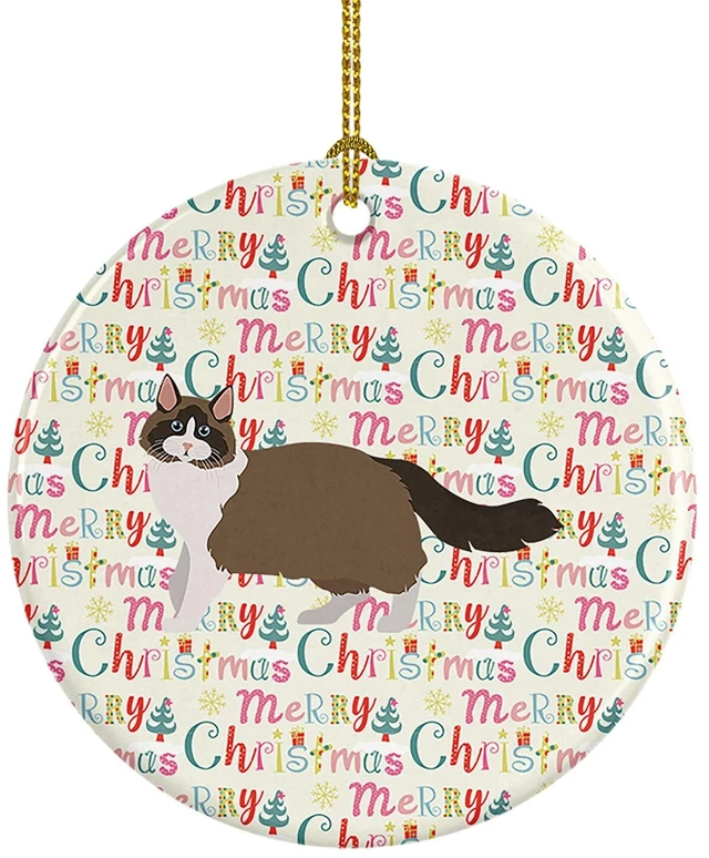Main image of Ragdoll #1 Cat Christmas Ceramic Ornament Christmas Tree Hanging Decorations for Home Christmas Holiday, Party, Gift, 3 in, Multicolor