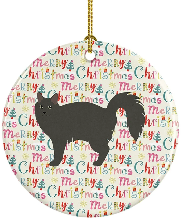 Main image of Nebelung #3 Cat Christmas Ceramic Ornament Christmas Tree Hanging Decorations for Home Christmas Holiday, Party, Gift, 3 in, Multicolor