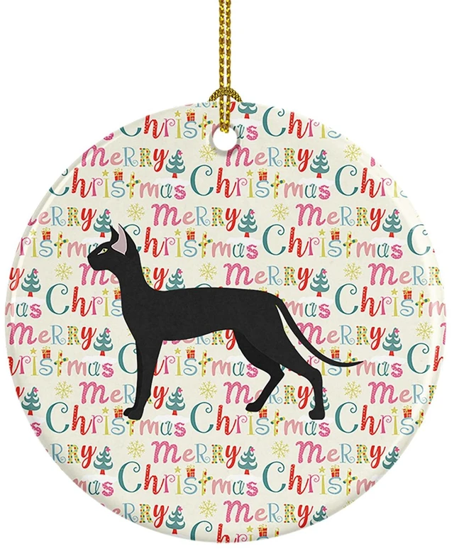Main image of Oriental Shorthair #1 Cat Christmas Ceramic Ornament Christmas Tree Hanging Decorations for Home Christmas Holiday, Party, Gift, 3 in, Multicolor