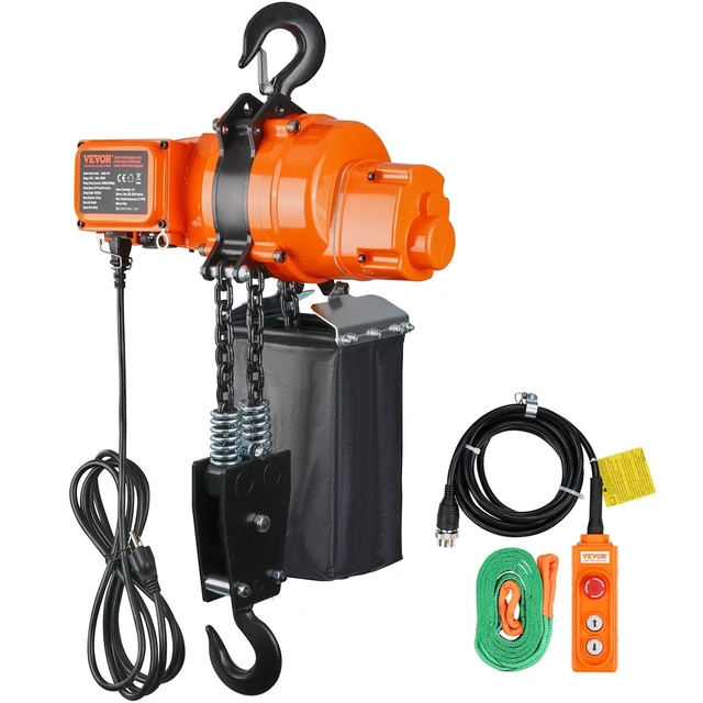Alt view image 15 of 16 - Electric Chain Hoist, 2200 lbs Load Capacity, 10 ft Lifting Height, 6.9 ft/min Speed, 120V, Single Phase Overhead Crane with Chain, 10 ft Wired Remote Control for Garage, Shop, Hotel, and Home