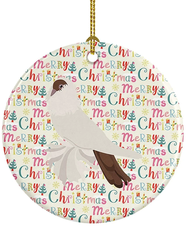 Main image of German Helmet Pigeon Christmas Ceramic Ornament Christmas Tree Hanging Decorations for Home Christmas Holiday, Party, Gift, 3 in, Multicolor