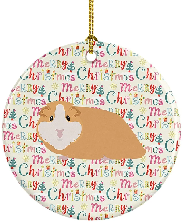 Main image of American Guinea Pig Christmas Ceramic Ornament Christmas Tree Hanging Decorations for Home Christmas Holiday, Party, Gift, 3 in, Multicolor