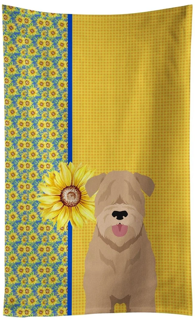 Main image of Summer Sunflowers Red Wheaten Terrier Kitchen Towel Dish Cloths Guest Hand Towel Decorative Bathroom Towel for Face,Tea, Dishcloth, Kitchen and Bath