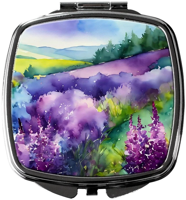 Main image of New Hampshire Purple Lilac in Watercolor Compact Mirror Decorative Travel Makeup Mirror for Women Girls Gifts Pocket Makeup Mirror Folding Handheld