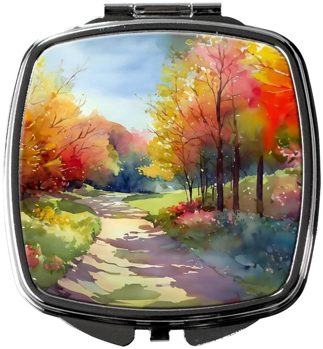 Main image of North Carolina Dogwoods in Watercolor Compact Mirror Decorative Travel Makeup Mirror for Women Girls Gifts Pocket Makeup Mirror Folding Handheld