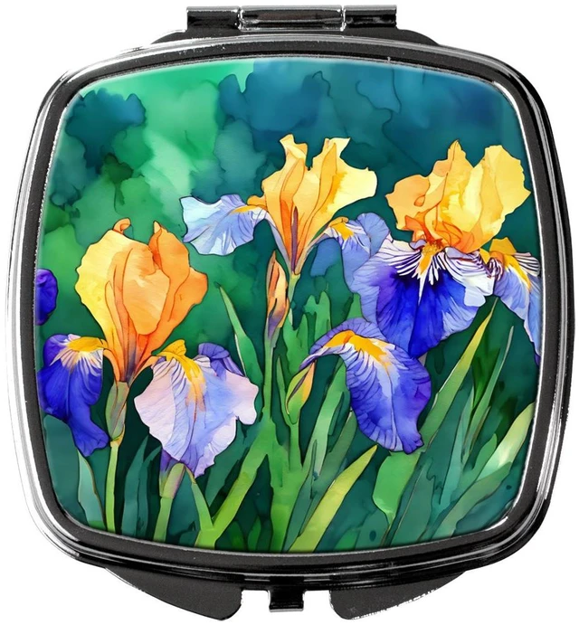 Main image of Tennessee Iris in Watercolor Compact Mirror Decorative Travel Makeup Mirror for Women Girls Gifts Pocket Makeup Mirror Folding Handheld