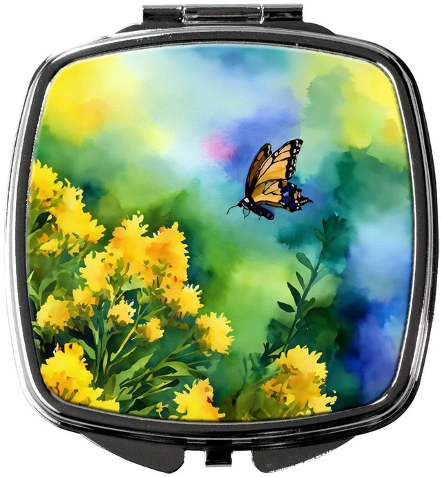 Main image of Kentucky Goldenrod in Watercolor Compact Mirror Decorative Travel Makeup Mirror for Women Girls Gifts Pocket Makeup Mirror Folding Handheld