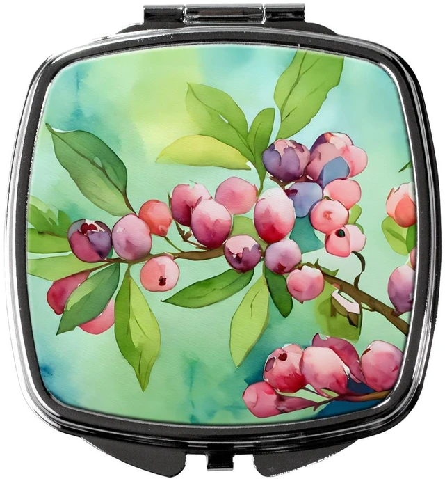 Main image of Connecticut Mountain Laurels in Watercolor Compact Mirror Decorative Travel Makeup Mirror for Women Girls Gifts Pocket Makeup Mirror Folding Handheld