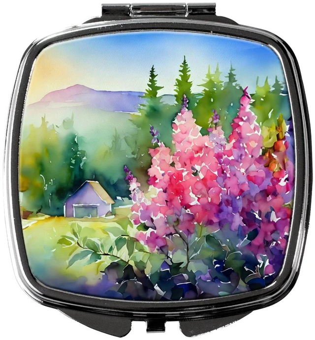 Main image of Idaho Syringa in Watercolor Compact Mirror Decorative Travel Makeup Mirror for Women Girls Gifts Pocket Makeup Mirror Folding Handheld