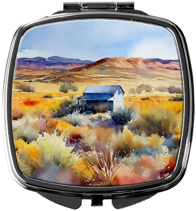 Main image of Nevada Sagebrush in Watercolor Compact Mirror Decorative Travel Makeup Mirror for Women Girls Gifts Pocket Makeup Mirror Folding Handheld