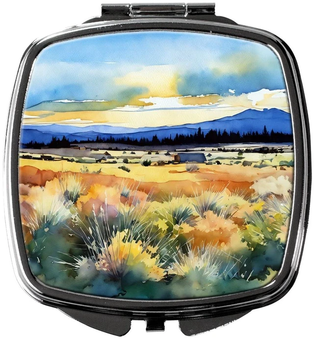 Main image of Nevada Sagebrush in Watercolor Compact Mirror Decorative Travel Makeup Mirror for Women Girls Gifts Pocket Makeup Mirror Folding Handheld