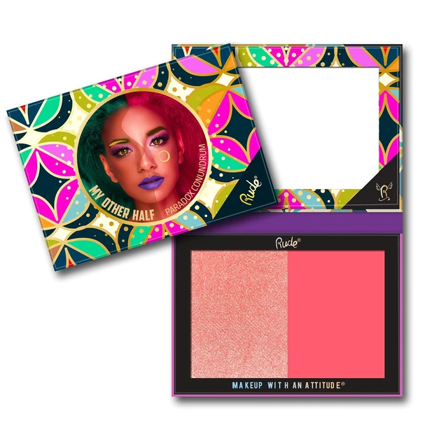Alt view image 2 of 2 - My Other Half Duo Shade Face Palette - Paradox Conundrum by Rude Cosmetics for Women - 0.4 oz Makeup