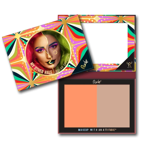 Alt view image 2 of 2 - My Other Half Duo Shade Face Palette - Polar Opposite by Rude Cosmetics for Women - 0.4 oz Makeup