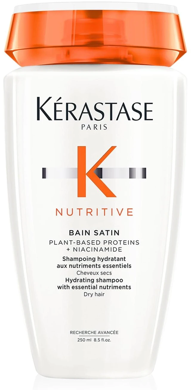 Main image of Kérastase Nutritive, Gentle Hydrating Shampoo for Dry Hair, Nourishing Protein Formula with Niacinamide, Moisturises, Softness and Restores Thickness and Shine, Bain Satin, 250 ml