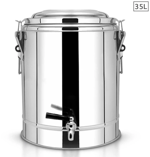Main image of SOGA 35L Stainless Steel Insulated Stock Pot Dispenser Hot & Cold Beverage Container With Tap