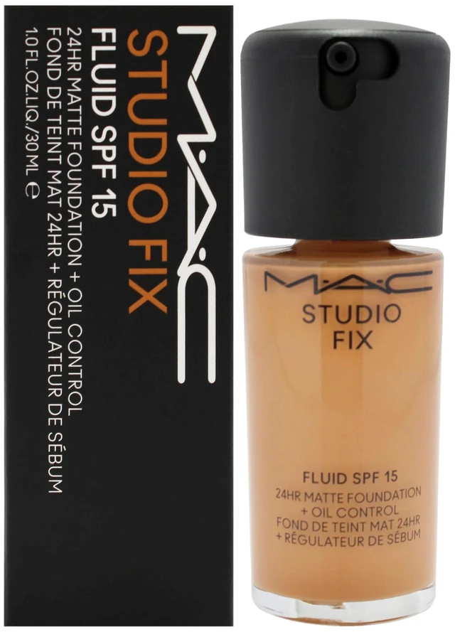 Main image of Studio Fix Fluid SPF 15 24Hr Matte Foundation Plus Oil Control -NC45 by MAC for Women - 1 oz Foundation