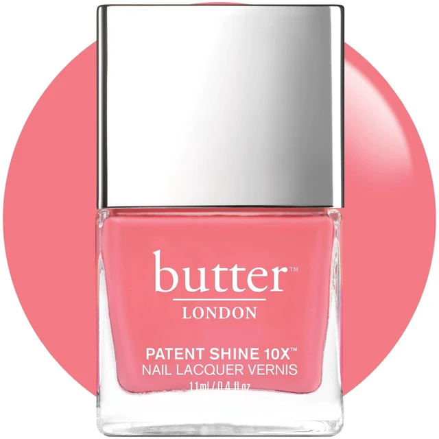 Main image of butter LONDON Patent Shine 10X Nail Lacquer, Gel-Like Finish, Chip-Resistant Formula, 10-Free Formula, Cruelty-Free, Polymer Technology, Coming Up Roses