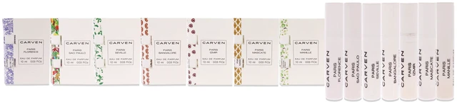 Main image of Carven Collection Mini Sampler Set by Carven for Women - 7 Pc Sampler Set 0.03 Seville, 0.03 Manille, 0.03 Sao Paulo, 0.03 Florence, 0.03 Mascate, 0.03 Izmir, 0.03 Bangalore