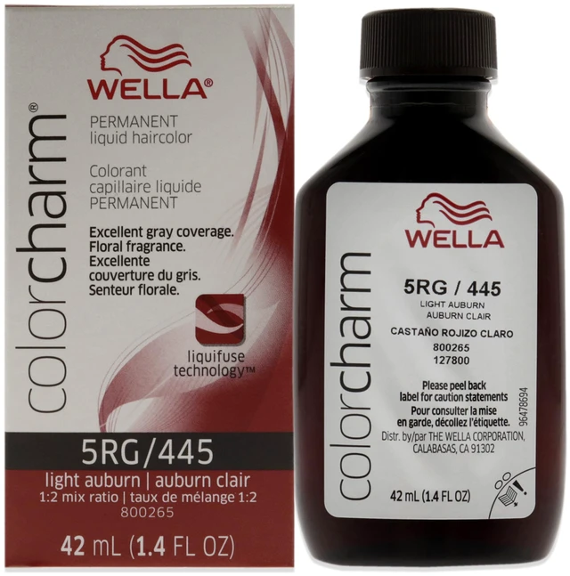 Main image of Color Charm Permanent Liquid Hair Color - 445 5RG Light Auburn by Wella for Unisex - 1.42 oz Hair Color