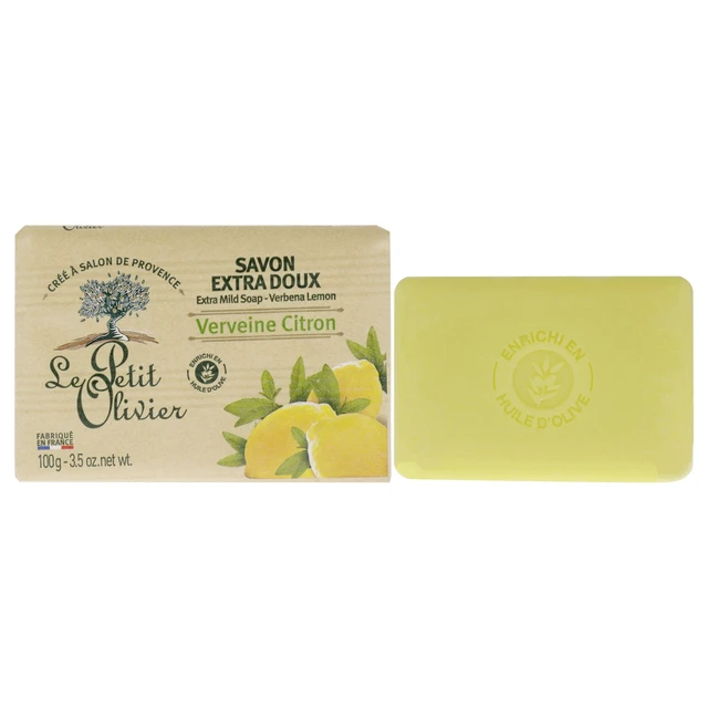 Alt view image 2 of 2 - Extra Mild Soap - Verbena and Lemon by Le Petit Olivier for Unisex - 3.5 oz Soap
