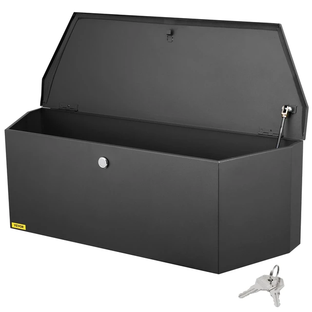 Alt view image 16 of 16 - Trailer Tongue Box, Carbon Steel Tongue Box Tool Chest, Heavy Duty Trailer Box Storage with Lock and Keys, Utility Trailer Tongue Tool Box for Pickup Truck Bed, RV Trailer, 36"x12"x12"
