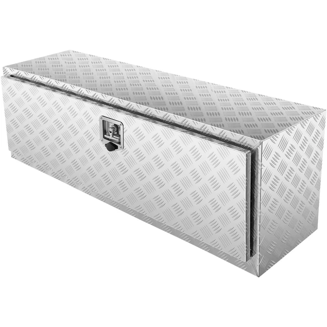 Alt view image 9 of 9 - Underbody Truck Box, 48"×17"×18" Pickup Storage Box, Heavy Duty Aluminum Diamond Plate Tool Box with Lock and Keys, Waterproof Trailer Storage Box with T-Handle Latch for Truck, Van, Trailer