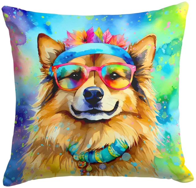 Main image of Hippie Dawg Throw Pillow Machine Washable, Indoor Outdoor Decorative Pillow for Couch, Bed or Patio, 18Hx18W