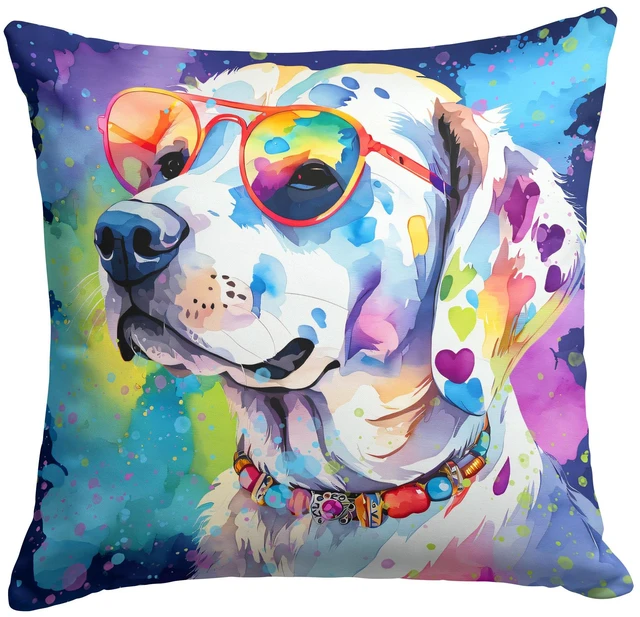 Main image of Hippie Dawg Throw Pillow Machine Washable, Indoor Outdoor Decorative Pillow for Couch, Bed or Patio, 18Hx18W