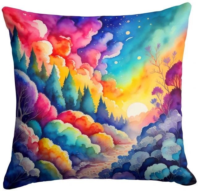Main image of Colorful Dusty Miller Throw Pillow Machine Washable, Indoor Outdoor Decorative Pillow for Couch, Bed or Patio, 18Hx18W