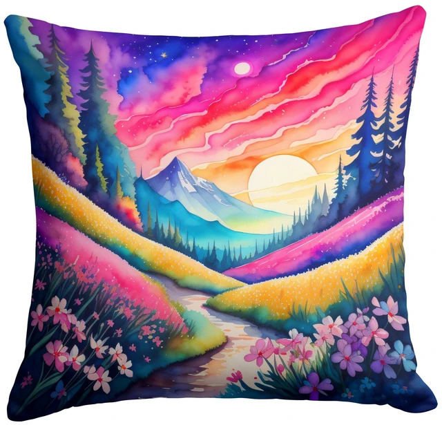 Main image of Colorful Phlox Throw Pillow Machine Washable, Indoor Outdoor Decorative Pillow for Couch, Bed or Patio, 18Hx18W