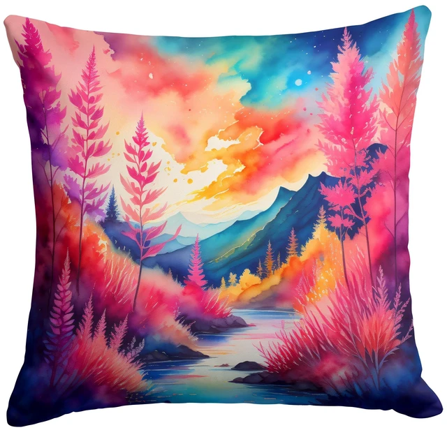Main image of Colorful Astilbe Throw Pillow Machine Washable, Indoor Outdoor Decorative Pillow for Couch, Bed or Patio, 18Hx18W