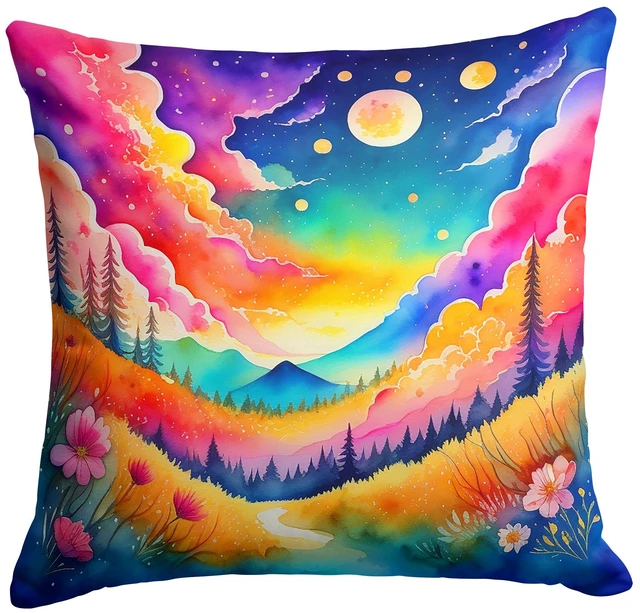 Main image of Colorful Stock, or gillyflower Throw Pillow Machine Washable, Indoor Outdoor Decorative Pillow for Couch, Bed or Patio, 18Hx18W
