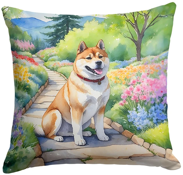 Main image of Akita Spring Garden Throw Pillow Machine Washable, Indoor Outdoor Decorative Pillow for Couch, Bed or Patio, 18Hx18W