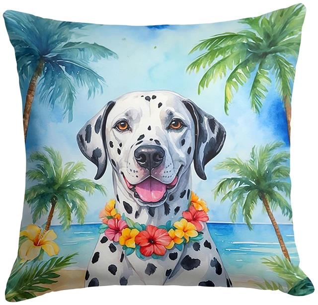 Main image of Dalmatian Luau Throw Pillow Machine Washable, Indoor Outdoor Decorative Pillow for Couch, Bed or Patio, 18Hx18W