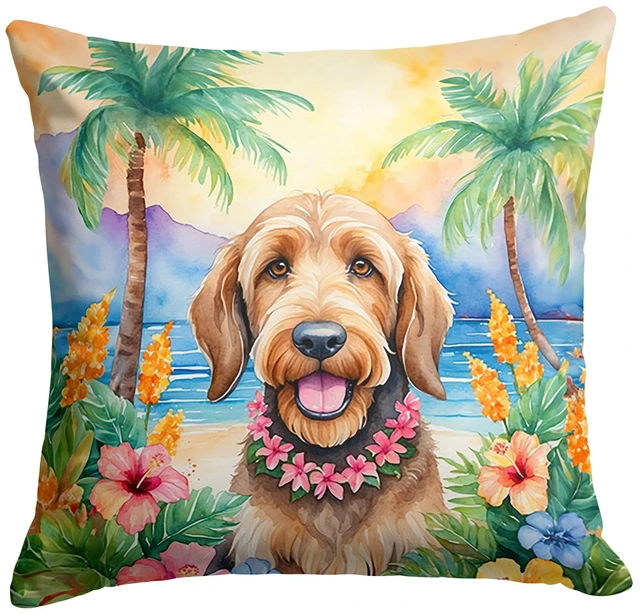Main image of Otterhound Luau Throw Pillow Machine Washable, Indoor Outdoor Decorative Pillow for Couch, Bed or Patio, 18Hx18W