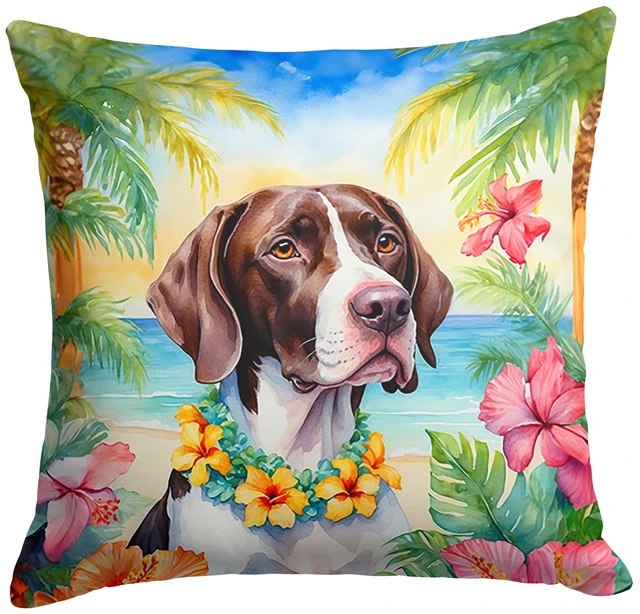 Main image of Pointer Luau Throw Pillow Machine Washable, Indoor Outdoor Decorative Pillow for Couch, Bed or Patio, 18Hx18W