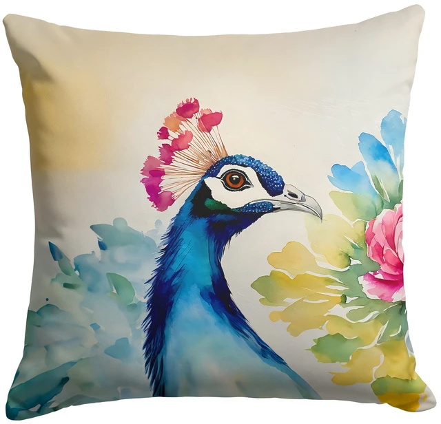 Main image of Peacock Throw Pillow Machine Washable, Indoor Outdoor Decorative Pillow for Couch, Bed or Patio, 18Hx18W