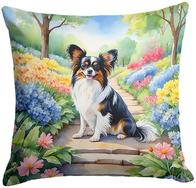 Main image of Papillon Spring Path Throw Pillow Machine Washable, Indoor Outdoor Decorative Pillow for Couch, Bed or Patio, 18Hx18W