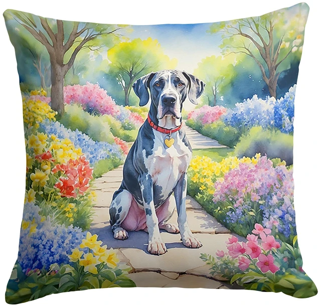 Main image of Great Dane Spring Path Throw Pillow Machine Washable, Indoor Outdoor Decorative Pillow for Couch, Bed or Patio, 18Hx18W