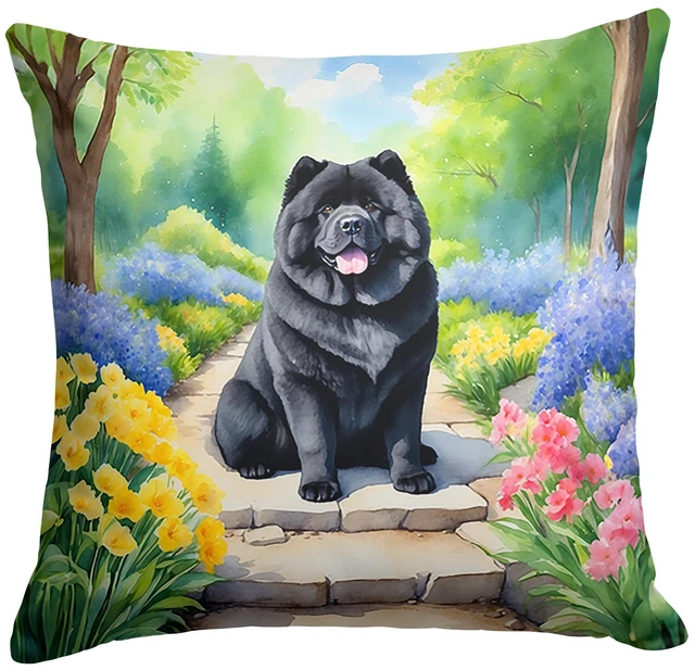 Main image of Chow Chow Spring Path Throw Pillow Machine Washable, Indoor Outdoor Decorative Pillow for Couch, Bed or Patio, 18Hx18W