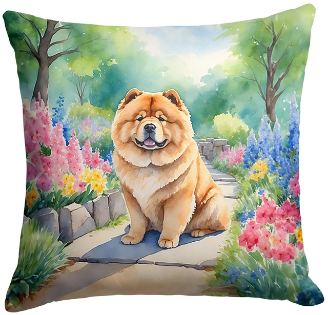Main image of Chow Chow Spring Path Throw Pillow Machine Washable, Indoor Outdoor Decorative Pillow for Couch, Bed or Patio, 18Hx18W