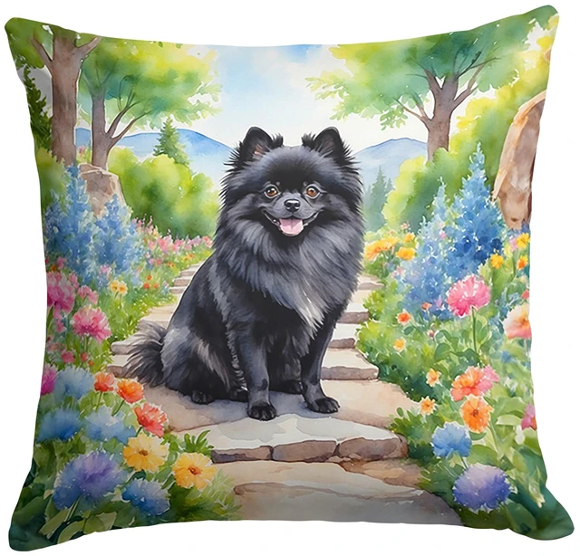 Main image of Pomeranian Spring Path Throw Pillow Machine Washable, Indoor Outdoor Decorative Pillow for Couch, Bed or Patio, 18Hx18W